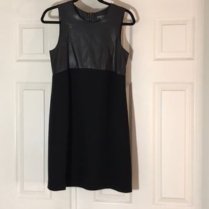 Vince leather and silk mini dress